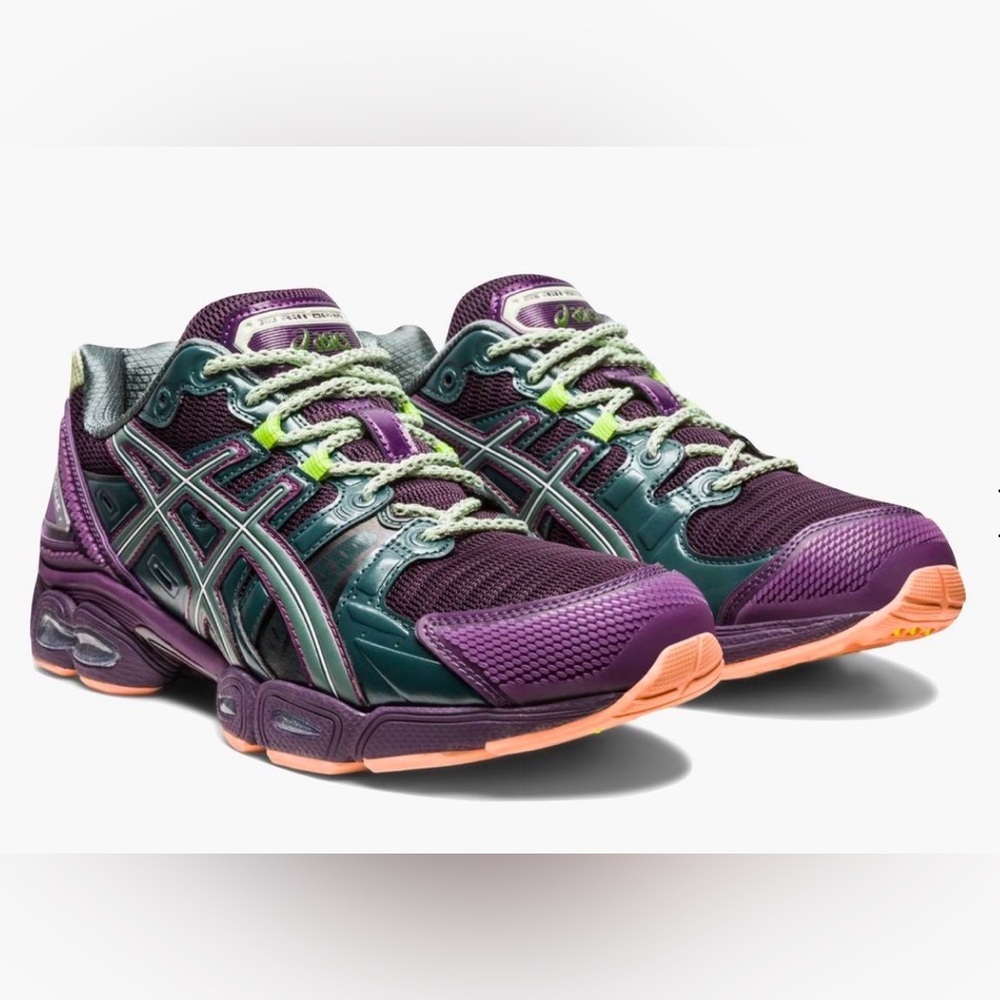 ASICS Mens Purple and Teal Gel Nimbus Performance Running Shoe - Picture 2 of 12